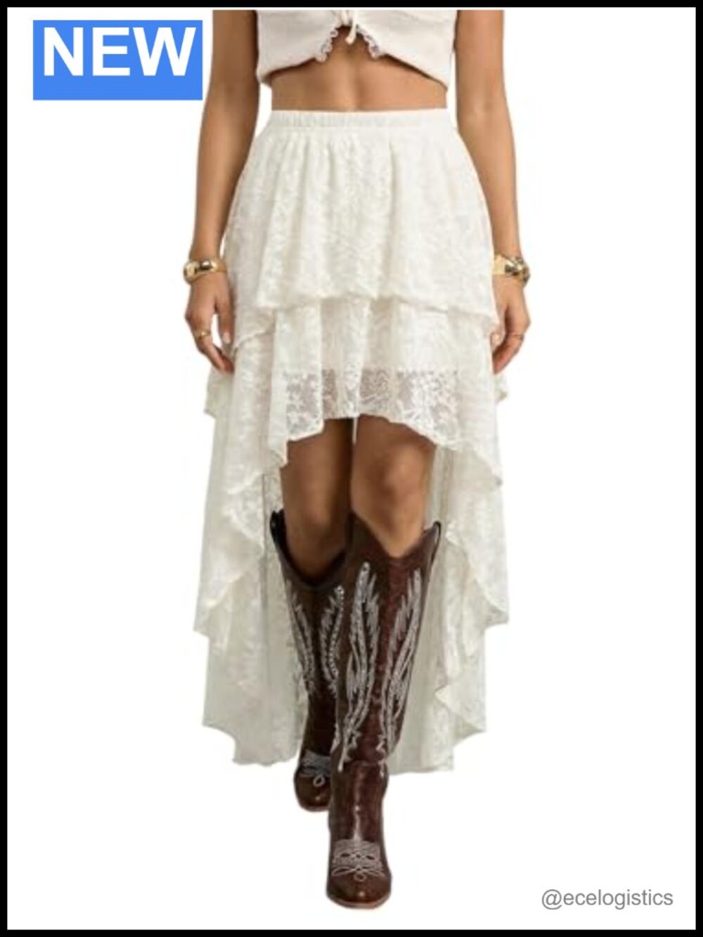 Y2K Maxi Skirt High Stretch Elastic High Waist Ruffled High Low Fairy Skirt